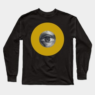 Halloween All Seeing Eye, Symbols, Signs, and Omens - Ochre and Black Long Sleeve T-Shirt